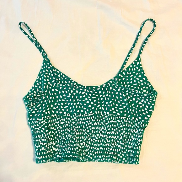 me to we green and white polka dot tank top - Picture 2 of 4